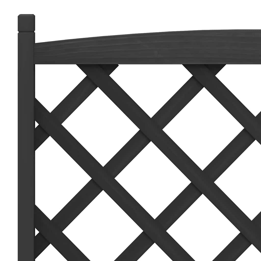 Vidaxl Planter with Trellis, Black, Solid Fir Wood