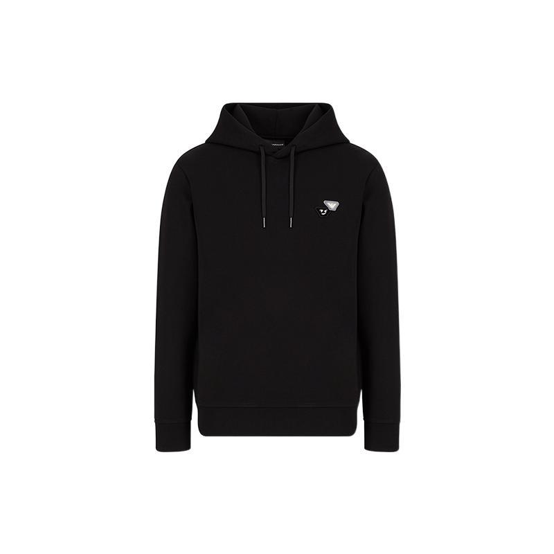 Emporio Armani Sweatshirts Men's Black Hooded Moderate Regular 6K1MB7-1JHSZ-0999