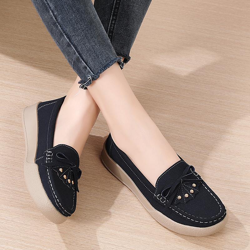 Femmes mocassins Penny mocassins décontracté blanc infirmière chaussures pois doux appartements noir conduite chaussures de marche pour les femmes