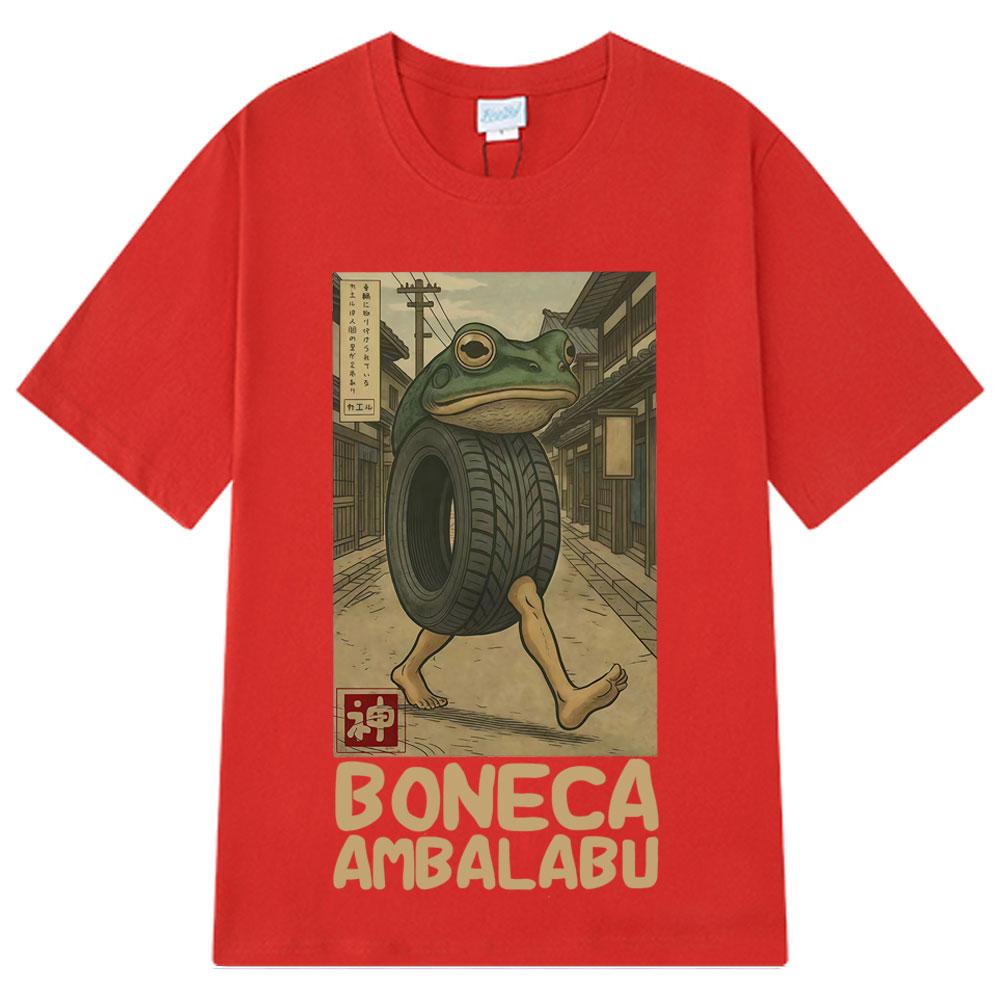 Boneca Ambalabu Brainrot T-Shirt Funny Ukiyo-E Japanese Art Italian Brainrot Meme Vintage T Shirt Unisex Cotton Loose T-shirts S