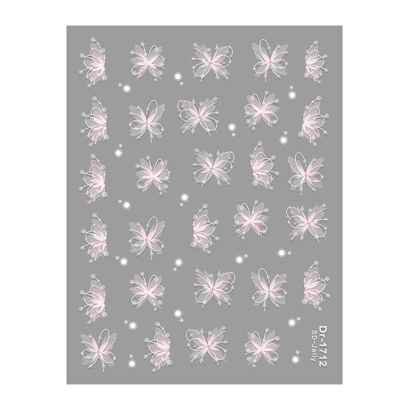 

Redanco 5D Embossed Cartoon Black & White Bowknot 3D Nail Stickers Dr1580