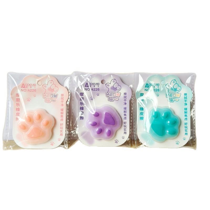 Goma de borrar con forma de garra de gato de dibujos animados Bolígrafo Borrable para Estudiantes Adecuado para Goma Térmica Borrable Fácil de Limpiar Goma de Borrar Linda
