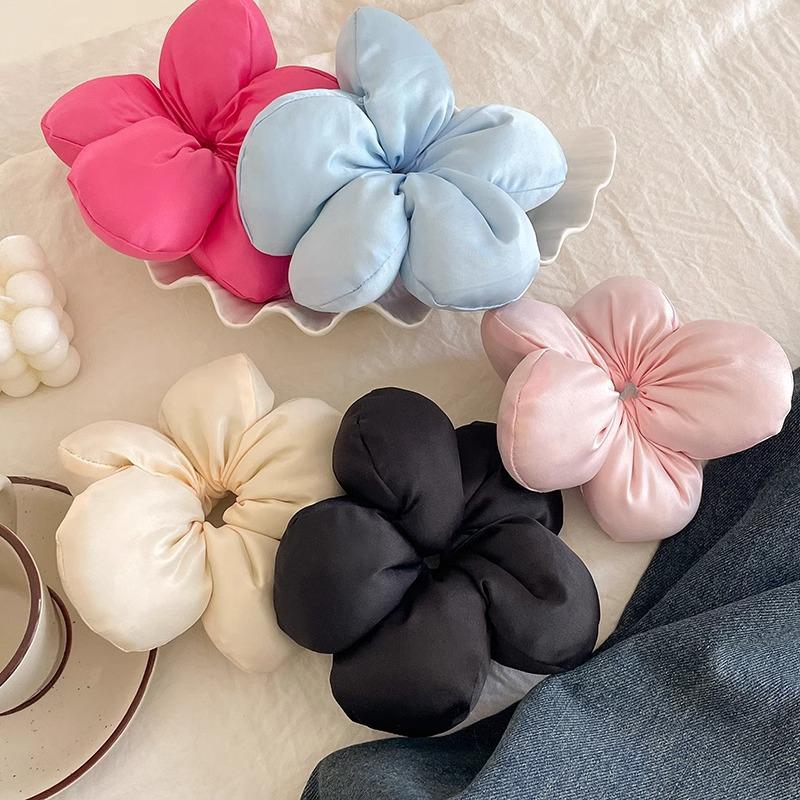 Chouchou à fleurs exagérées, style coréen, accessoire tendance pour cheveux de vacances, pour femmes et filles