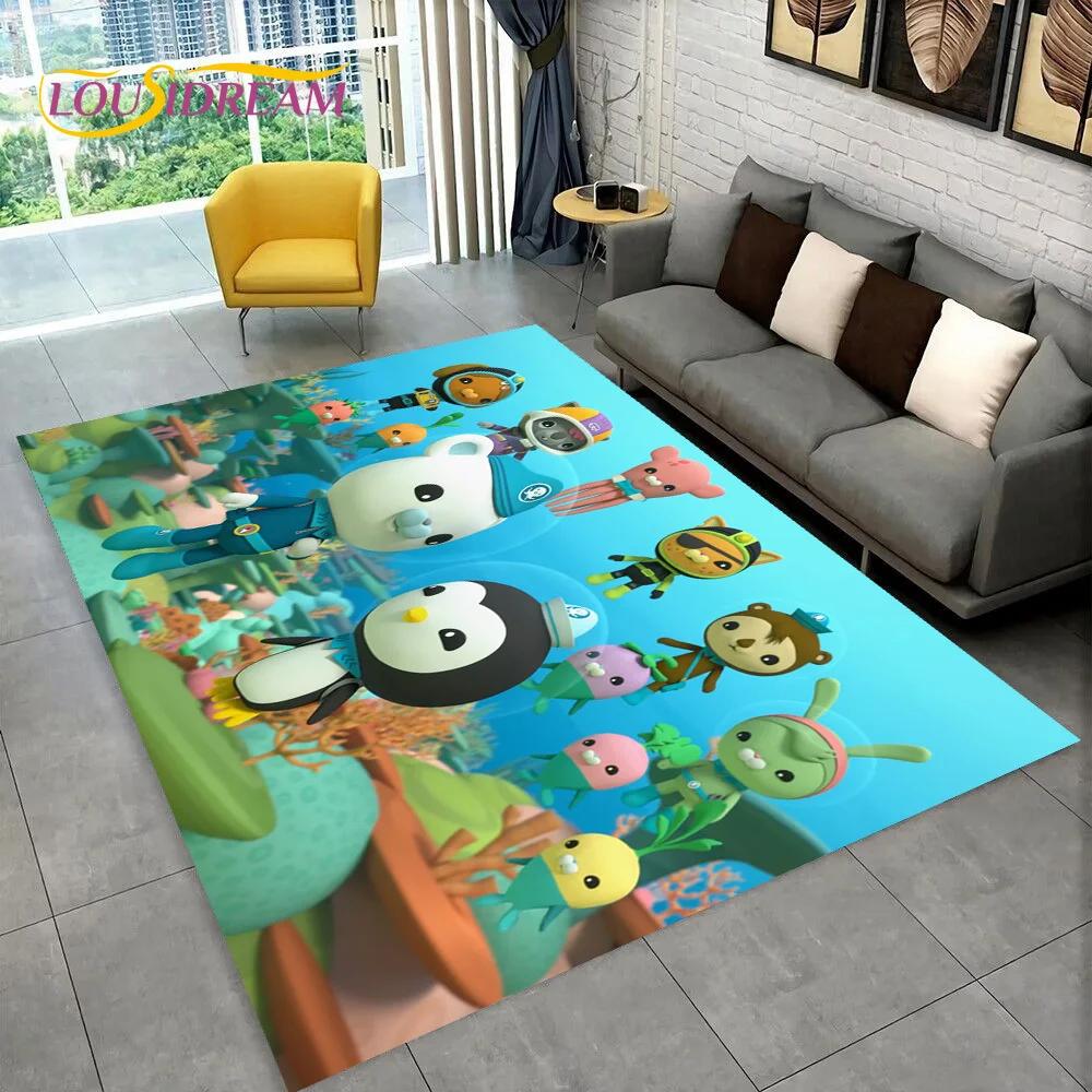 Tappeto Tappeto Carino Cartone Animato Barnacles degli Octonauts per Soggiorno Camera da Letto Decorazione Casa, Tappetino Antiscivolo per Divano Zerbino Regalo Bambini