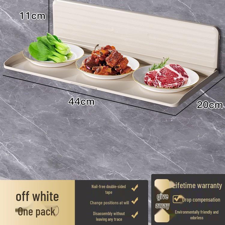 Extendable Wall-Mounted Plastic Dish Rack: Folding Kitchen Prep and Plate Storage Solution