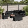 Vidaxl 11-Cz. Set da Giardino, Cuscini Rattan Nero Pe