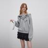 UNIFREE Sweet Cool Print Chain Slanted Collar Loose Hoodie