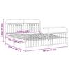 Metal Bed Frame with Headboard and Footboard Black 183 X 213 Cm