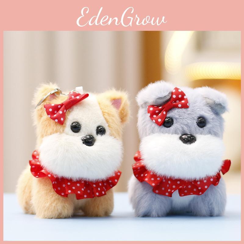 Fluffy Cute Lace Dog Plush Toy Keychain Adorable Gift For Children Doll Soft