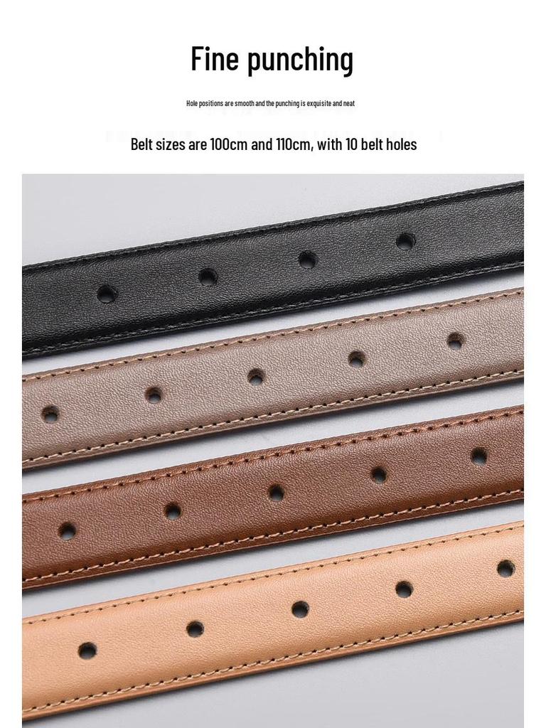 New Women's Smooth Buckle Belt - Alloy Fashion Letter Leather Waist Belt, Korean Style Trend