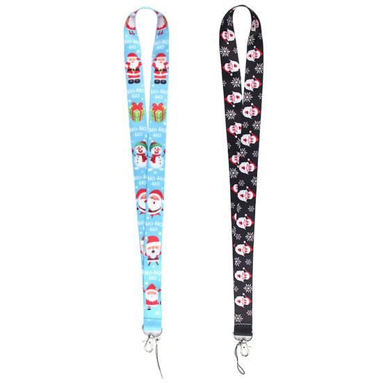 2 pezzi di cordini per la creazione di insegne, cordino da collo con pupazzo di neve di Natale, portachiavi, cordino per distintivo di Babbo Natale con porta biglietti, regalo di Natale
