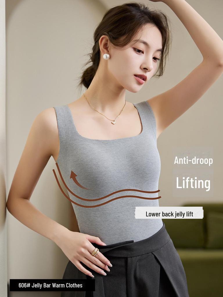 2025 Women's Skin-Friendly Camisole Vest with Chest Pads: Seamless Tube Top & Versatile Bottoming Shirt