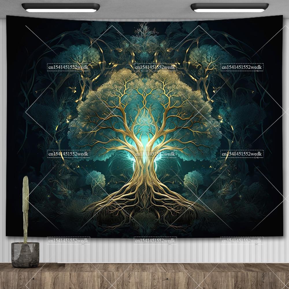 Celtic Tree of Life Tapestry Wall Hanging Room Decor Aesthetic Yoga Mats Landscape Tapestrys Wall Art Decorative Altar Cloths