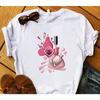 European and American Nail Polish Simple Women's Casual Cute Large Size Short-sleeved T-shirt Women Clothes Tops
