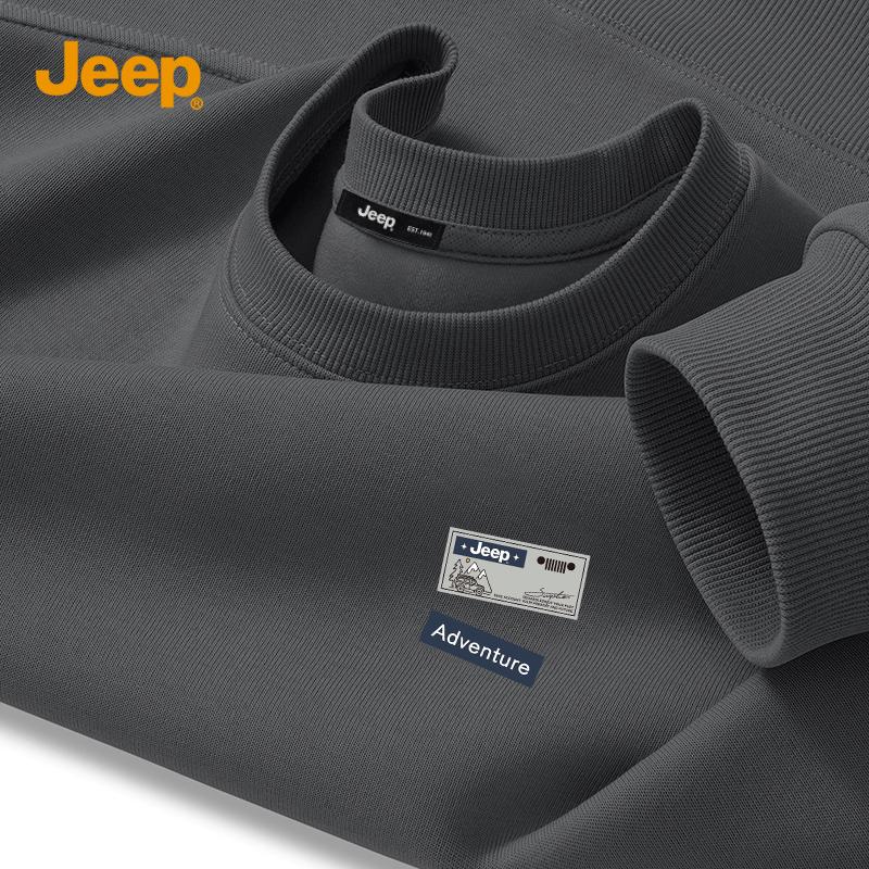 JEEP Men's 2026 Spring Loose Heavyweight Round Neck Sweatshirt