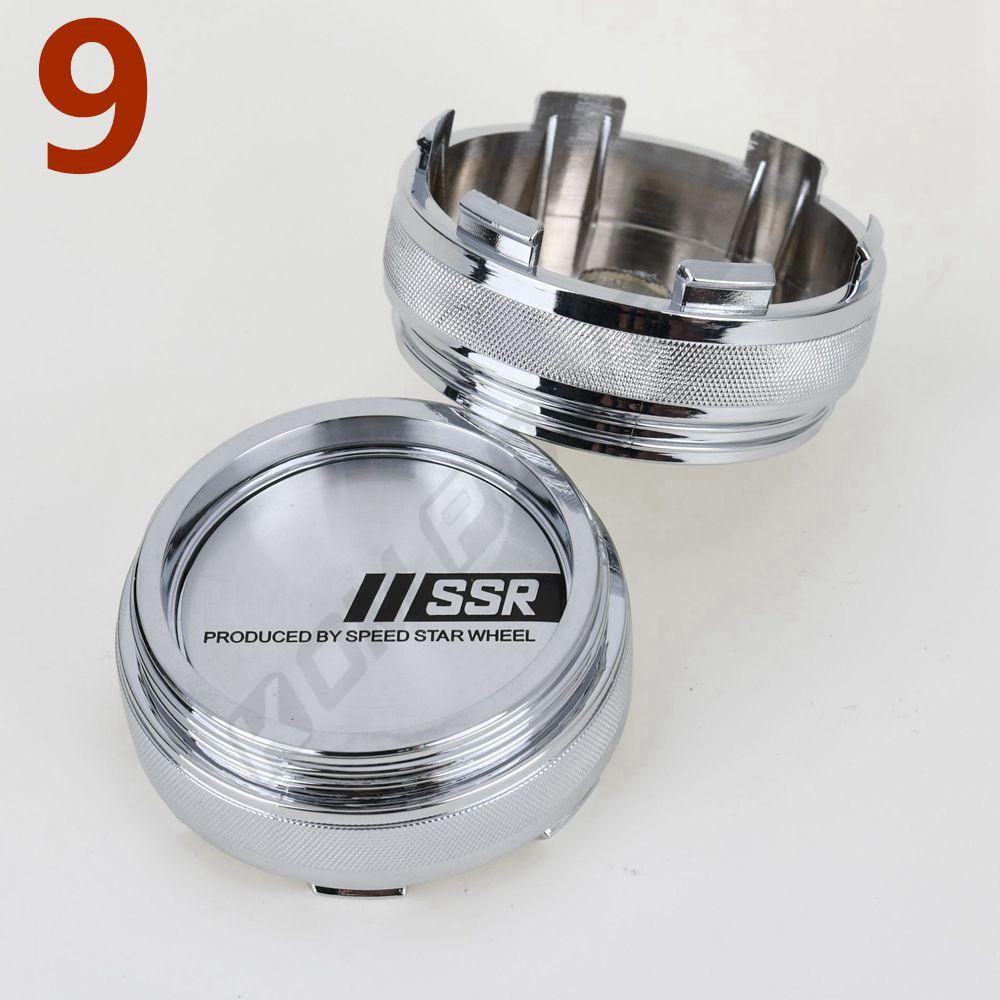 AAYP1 4PCS 61MM OD / 57.5MM ID Sport Rim Cap SSR Racing Sticker Centre Cap Rim Wheel Cover Cap Hubcaps