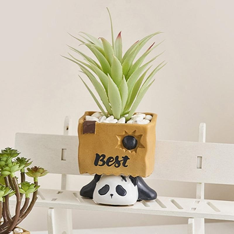 Flowerpot Silicone Mold Lying Panda Shaped Concrete Moulds  Flowerpots Molds Cements Mould Silicone Material