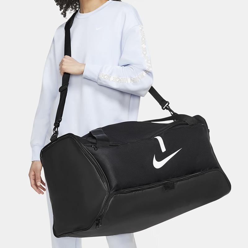 Nike Polyester One Shoulder Handbag, Travel Bag Large Unisex Black & White CU8089-010