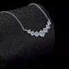 Elegant Women's Moissanite & Zirconium Silver Pendant Necklace - Shiny Choker Chain