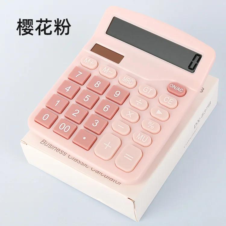 Office 1PC Transparent Gradient Large Button Calculator Large Screen Electronic Calculator 12 Digit Student Specific Calculator