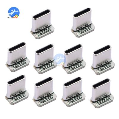 1/5/10 Stück USB 3.1 Typ C Vertikales Patch-Board 16polig 4 Schweißdrähte Datenband PCB USB-Board Stecker 16P USB C Stecker