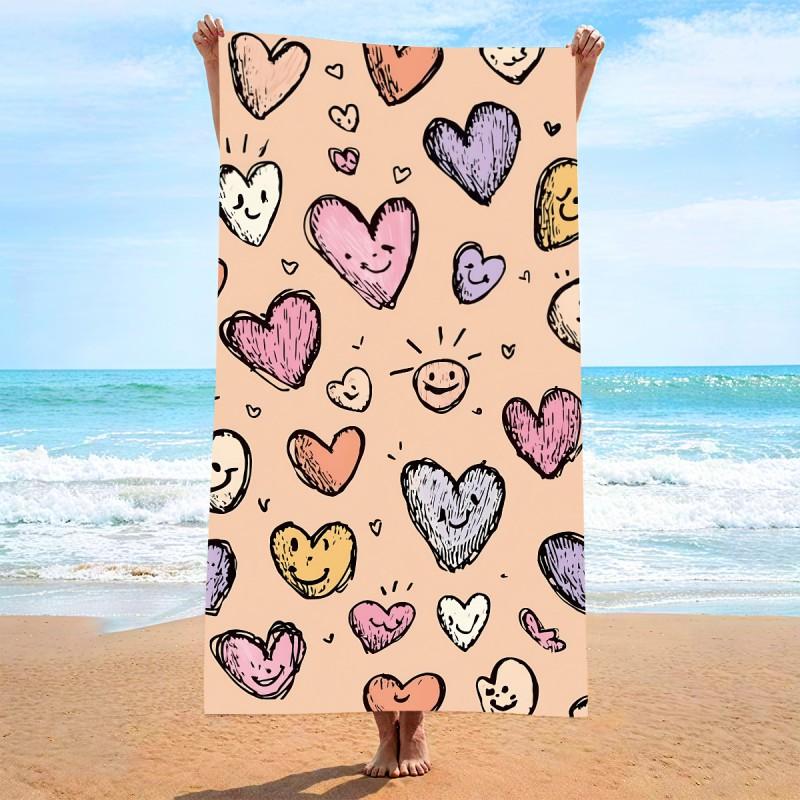 Ultra Soft Microfiber Beach Towel With Quick Dry Antibacterial Ion Print Design Pool Travel Outdoor Use