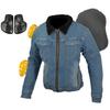KOMINE Motorcycle Lotect Denim Flight Jacket Jeans Washed Indigo L JK-617
