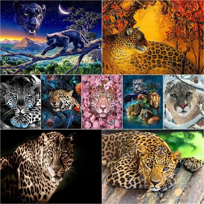 Pittura Decorativa Diamante Trapano Completo Personalità Leopardi della Giungla Fai da Te