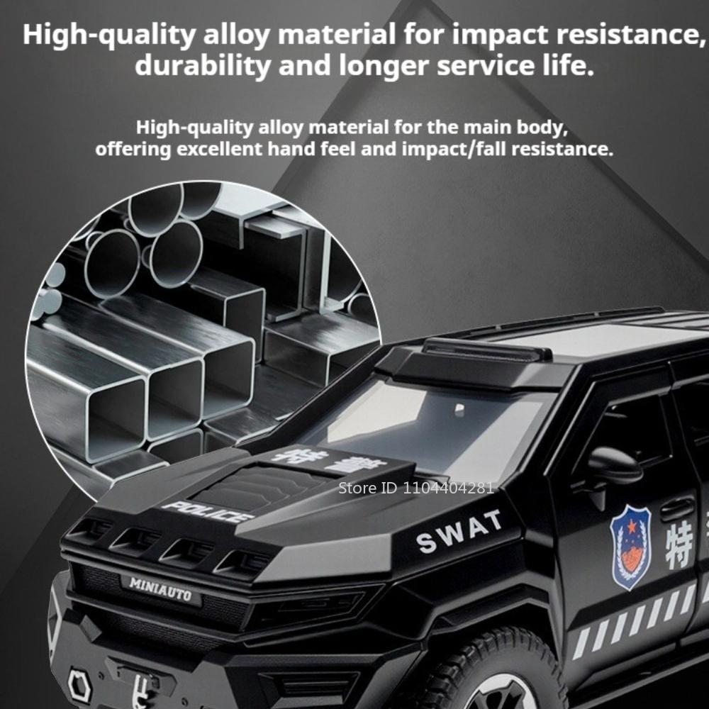 1:24 Rezvani Vengeance Explosion Proof Car Alloy Diecast Model Toys Front Wheel Steering Sound Light Pull Back Vehice Collection