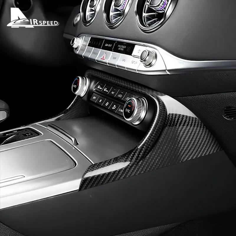 Prawdziwa Pokrywa z Włókna Węglowego Do Kia Stinger 2018      Samochód z Kierownicą po Lewej Stronie Centralna Ramka Klimatyzacji Akcesoria do Wnętrza