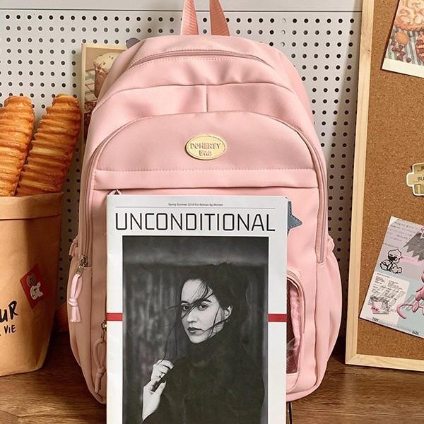 Schoolbag New Cute Soft Sister Schoolbag University Women Large Capacity Transparent Model College Backpack Girl Primary and Secondary School Students