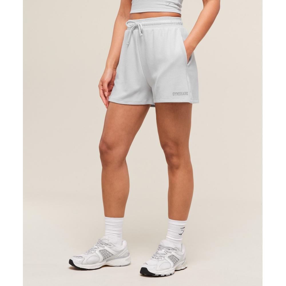 Gymshark Waffle Shorts Light Grey B3b6l Gb7k