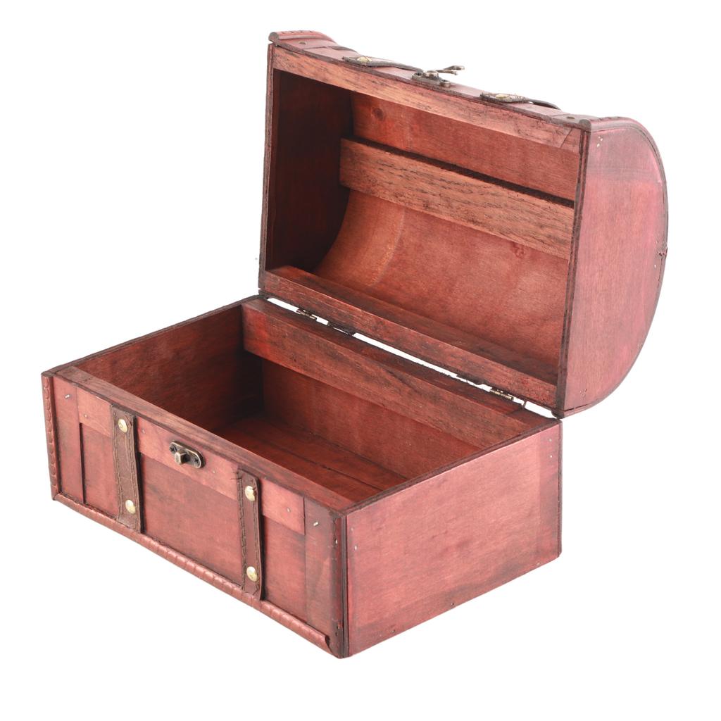 Wooden Storage Box European Style Retro Dust Prevention Vintage Jewelry Box for Desktop Decoration