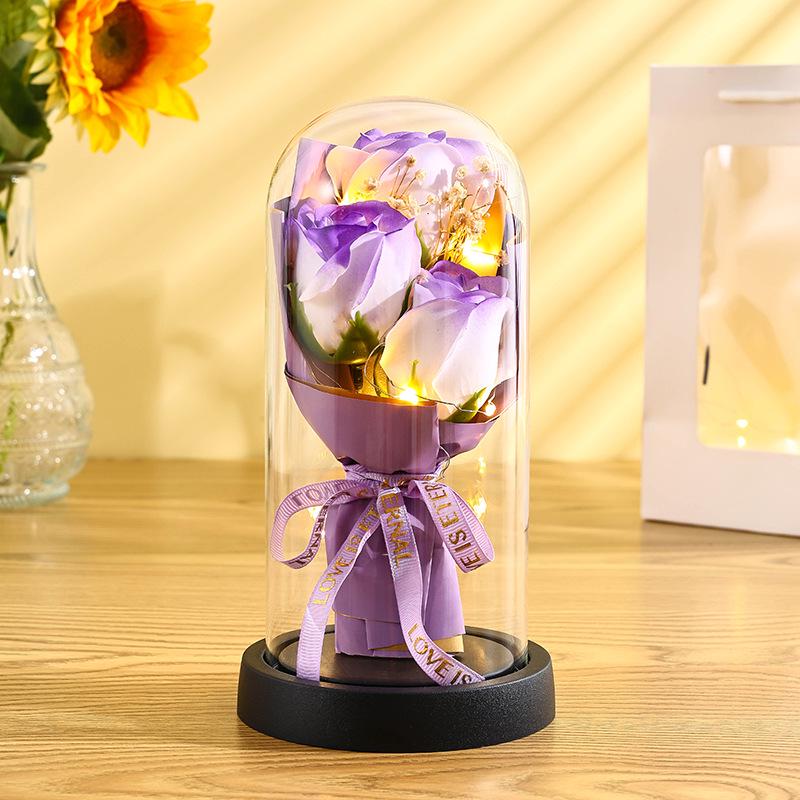 Preserved Rose Glass Dome: Qixi Valentine's Day & Birthday Gift