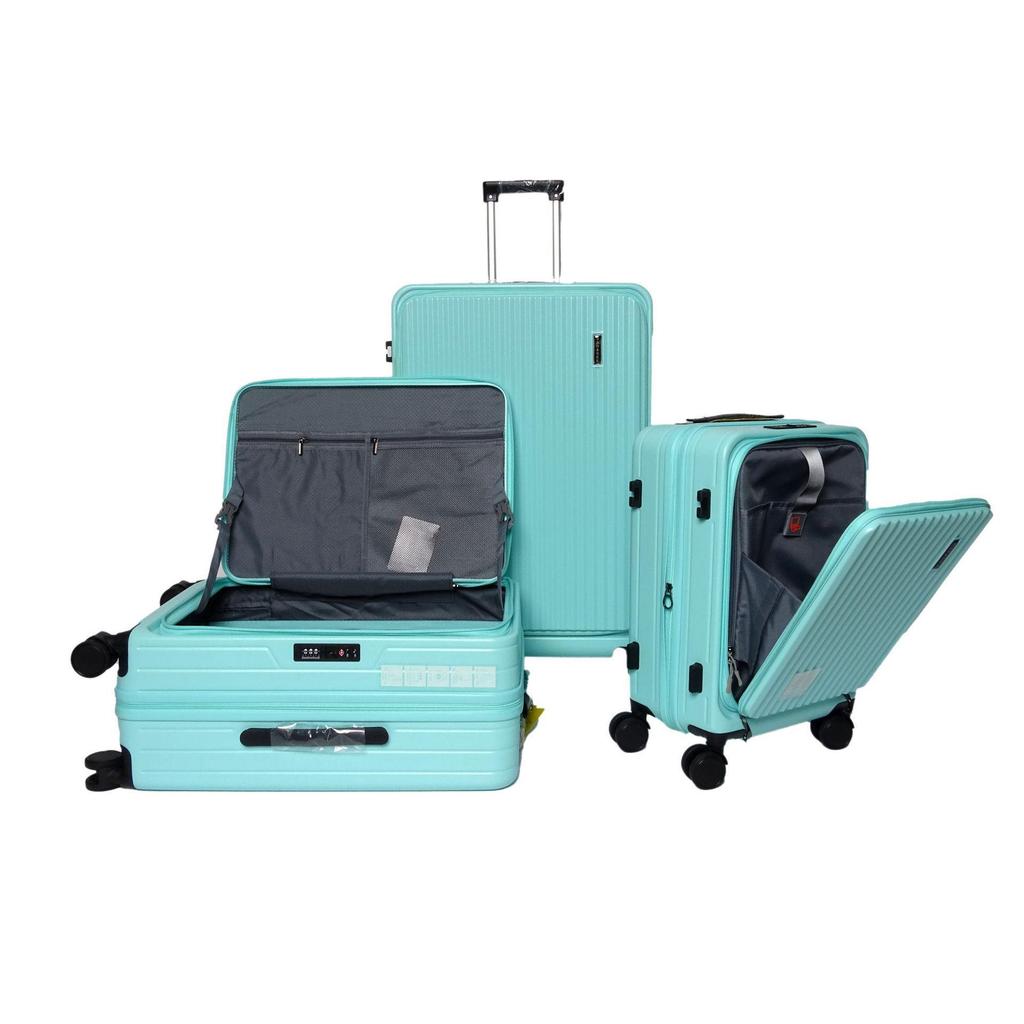 20-inch Front-Opening Trolley Suitcase with Universal Wheels and Password Lock