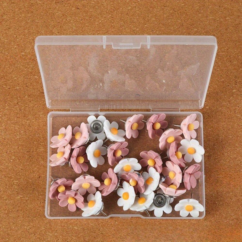 20/30/50Pcs Photo Wall Decor Six-Petal Flower Pushpins Creative Thumb Tacks  School