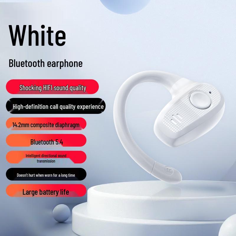 Z66OWS Drahtloses Bluetooth-Ohrbügel-Headset: Einzelohr, Lange Akkulaufzeit, Business/Sport Rechtes Ohr tragen