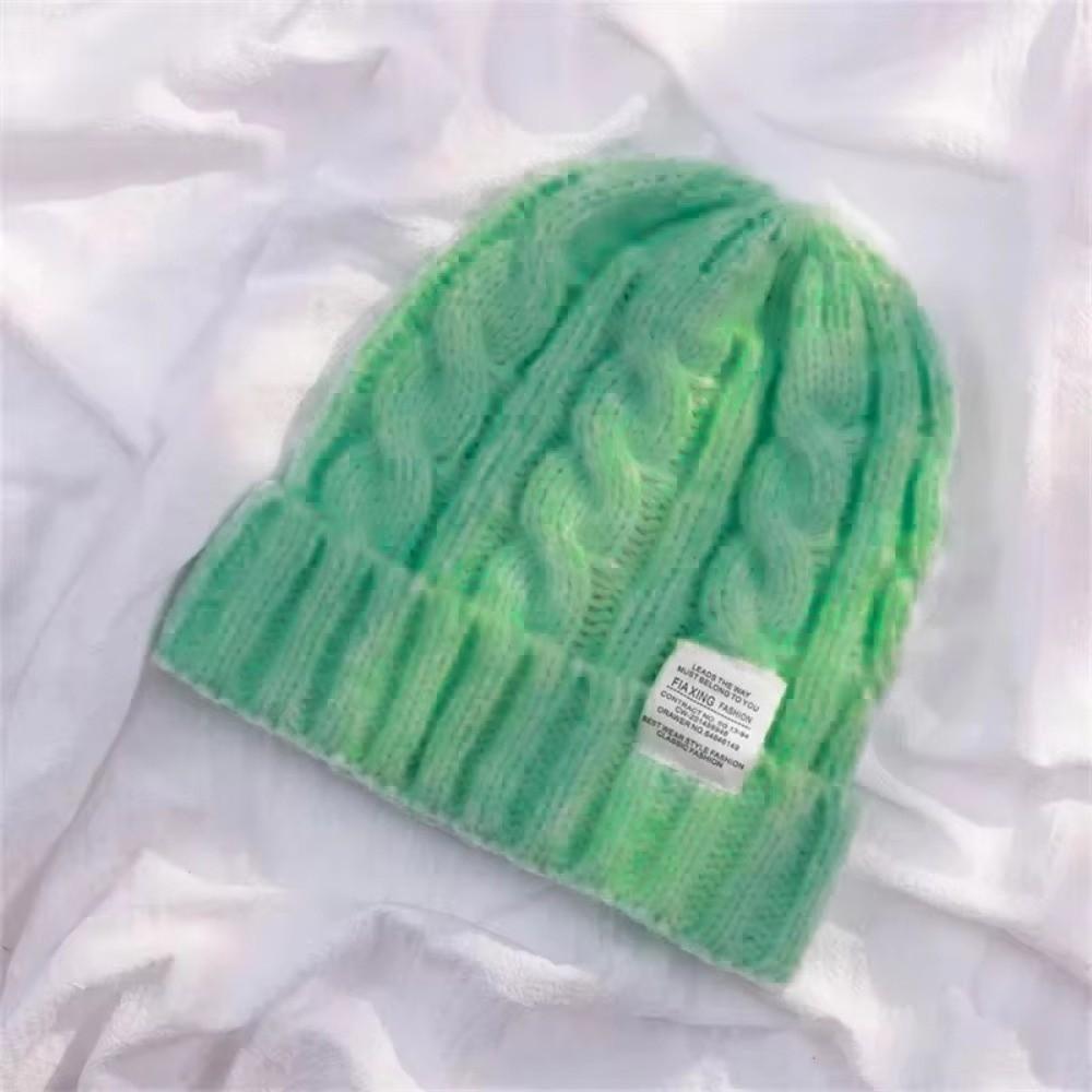 Solid Color Beanie Hat Elastic Winter Bomber Cap Unisex Knitted Woolen Cap Winter