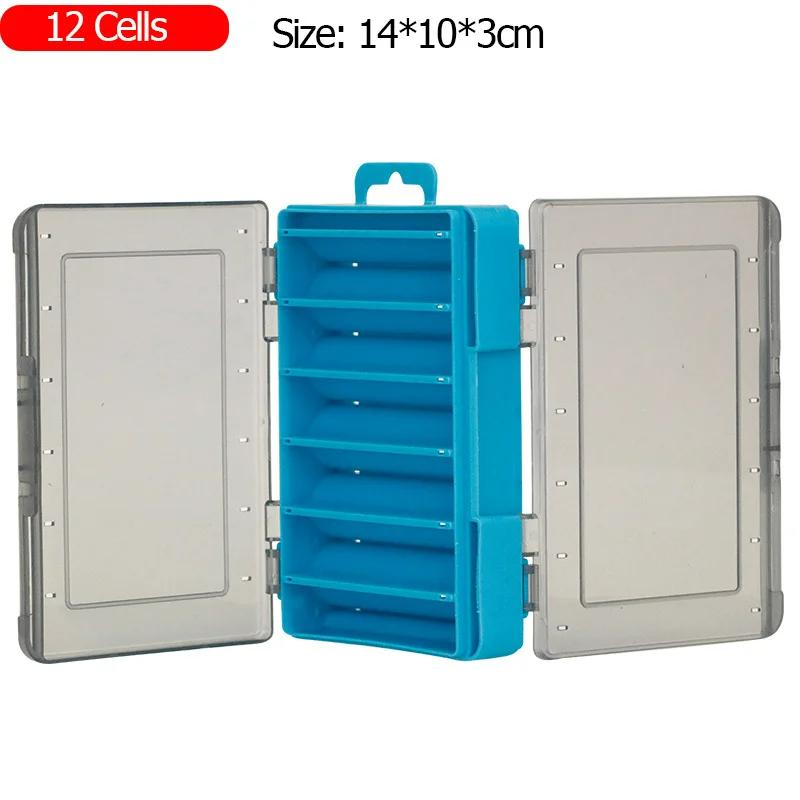 Fishing Tackle Box 12 14 Compartments Fishing Accessories Lure Hook Storage Case Double-Sided PP Fishing Tool Organizer Boxes