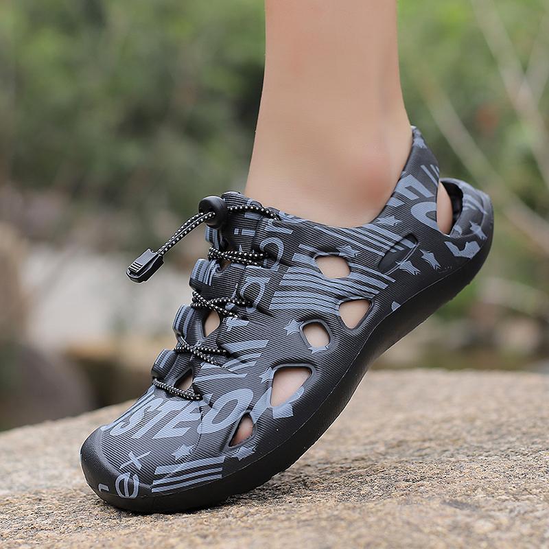 

Fashion Summer Men s Hiking Outdoor Anti Slip Beach Soft Soled Walking Lightweight Hollow Breathable Trendy Flat Bottom Casual Shoes 39