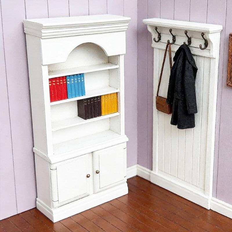 Bookcase Miniature Wooden Cabinet For Dollhouses Bedroom Living Room Decors DIY Craft Project Tiny House Furniture