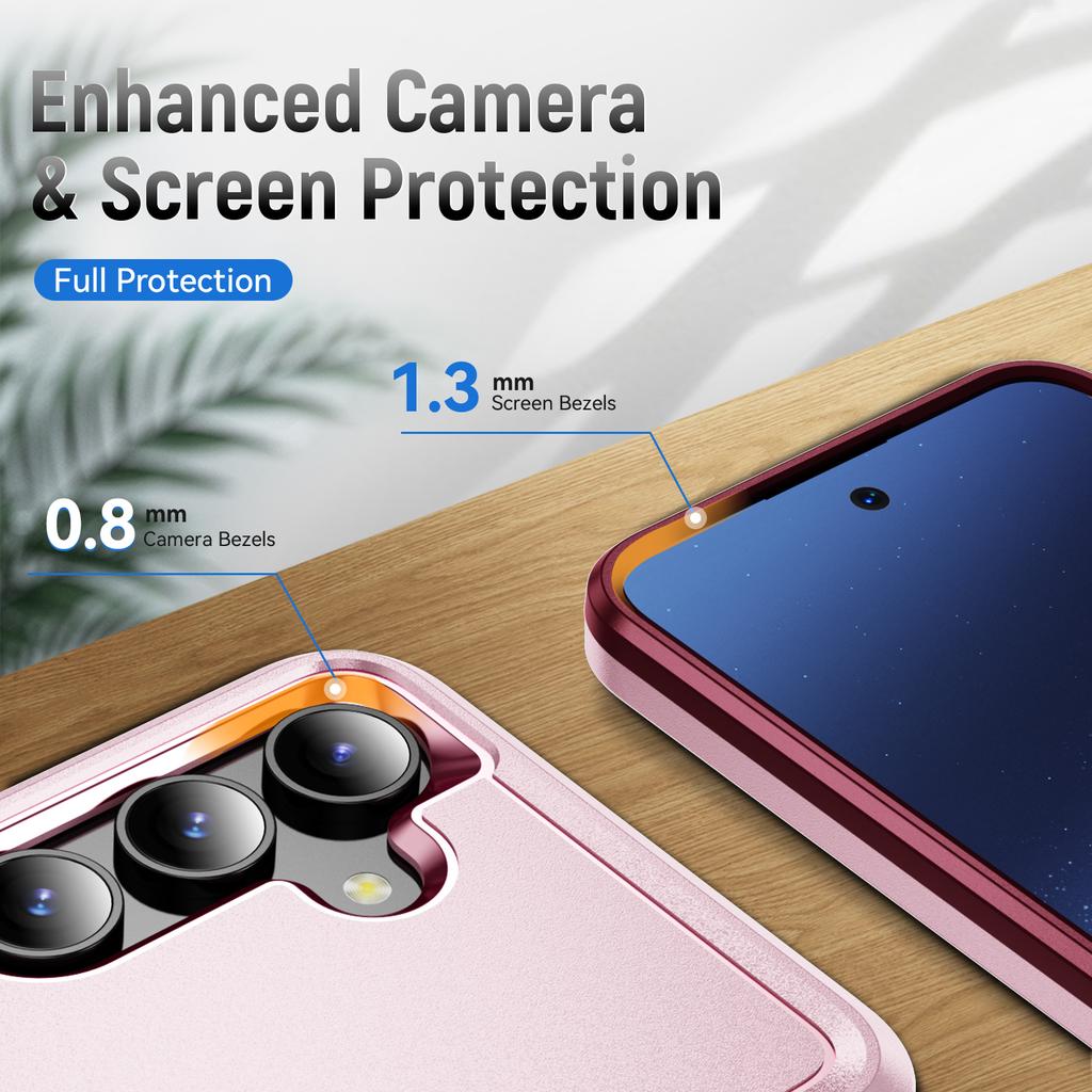 For Samsung Galaxy S24 FE Case Military Grade Ring Kickstand PC + TPU Phone Cover