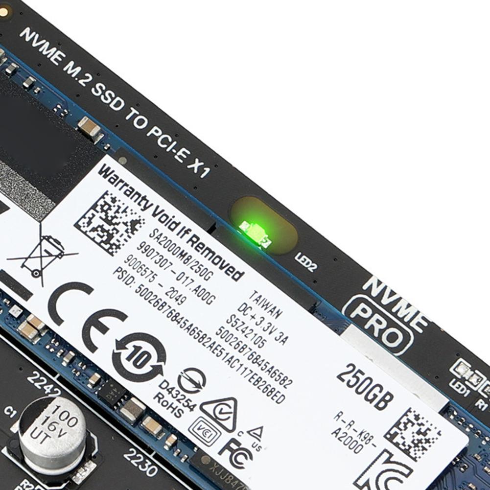 M.2 NVME SSD To PCIe 3.0 X1 Adapter Card 8Gbps SSD PCIE X1 Expansion Card M Key PCIe NVMe SSD Converter for Desktop