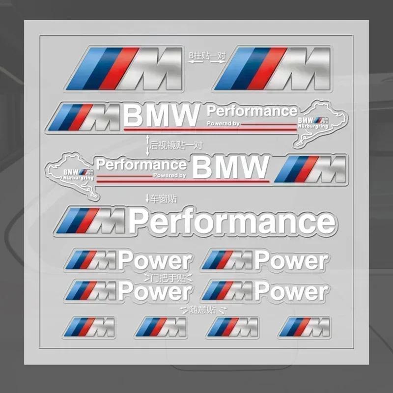 BAGD7 Car Sticker Hot Hots 2025 E90 E90 Car For BMW 1set car window door handle mirror sticker M power performance badge decal For BMW