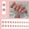 Gradient Pink Fake Nails Short Round Nail Tips Fashion False Nails  for Salon