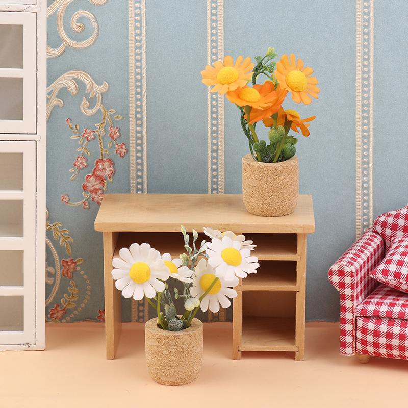 1/12 Dollhouse Simulation  Plants Potted Model Doll Home Miniatur Flower Decor Toy Micro Landscape Garden Plants Ornament