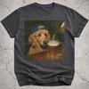 Aprikosen Pudel trinkt Bier Shirt, Lustiges Pudel Hund Meme T-Shirt, Bierliebhaber Geschenk, Pudelbesitzer Vintage Tee, Albernes Scherzshirt