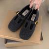 Retro Mary Jane Shoes Women's 2025 Autumn and Winter New French Temperament Ballet Single Shoes Square Head T with Soft Sole Evening Shoes