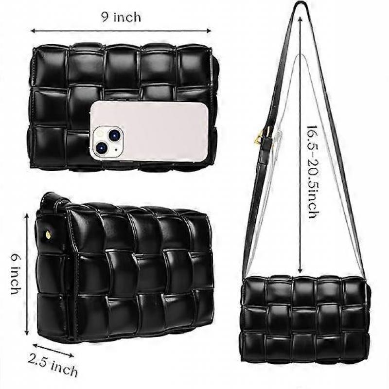 Woven Padded Cassette Crossbody Trend Shoulder Bag Clutch Bag Squ