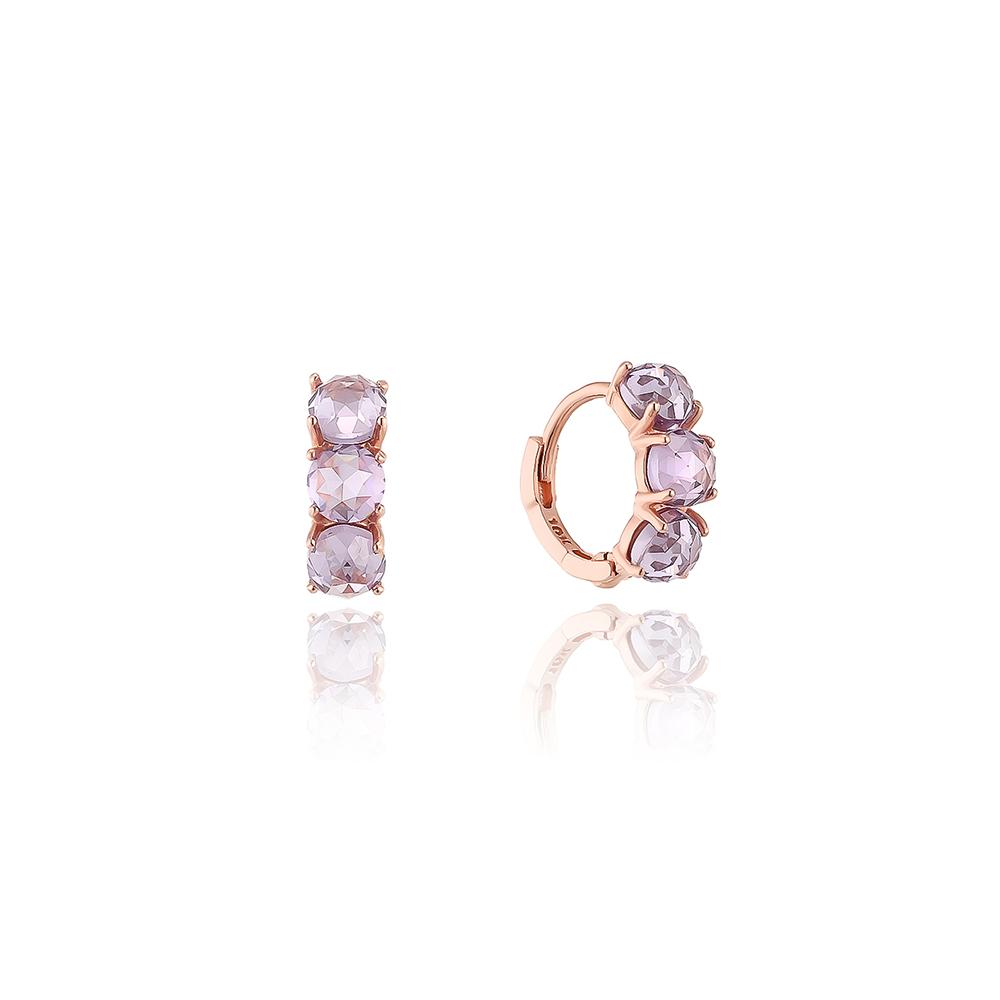 Lloyd Amethyst Pastel Rose Cut 10K Gold Earrings Lotl2046T